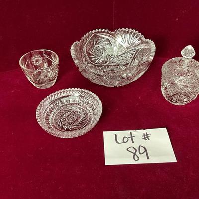 Lot# 89 Vintage Cut Glass Lot ( 4pcs)