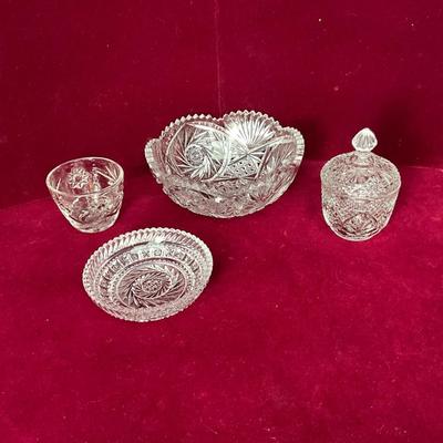 Lot# 89 Vintage Cut Glass Lot ( 4pcs)