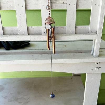 204 ENAMEL COPPER CROSS WIND CHIME 25" TALL