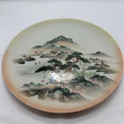 Chinese Vintage Porcelain Hanging Plate 10.5"