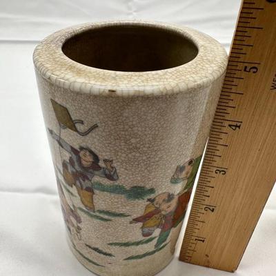 Chinese Vintage Guan Ware Porcelain Brush Pot