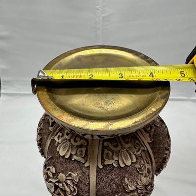 Arnart Imports Ivory Dynasty over Brass Asian Floral Vase