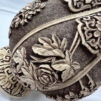 Arnart Imports Ivory Dynasty over Brass Asian Floral Vase