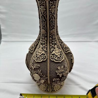 Arnart Imports Ivory Dynasty over Brass Asian Floral Vase
