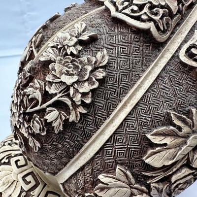 Arnart Imports Ivory Dynasty over Brass Asian Floral Vase