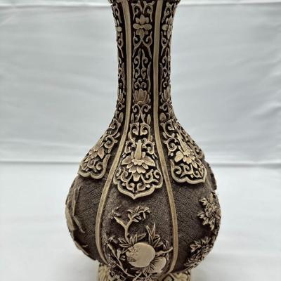 Arnart Imports Ivory Dynasty over Brass Asian Floral Vase