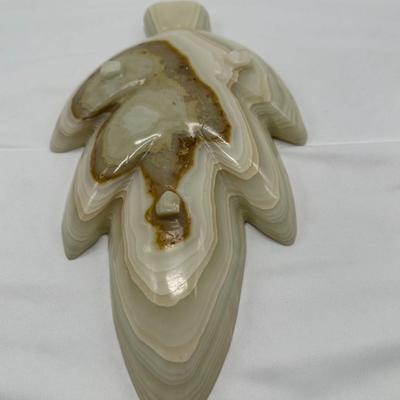 Large Onyx Leaf Shaped Catchall