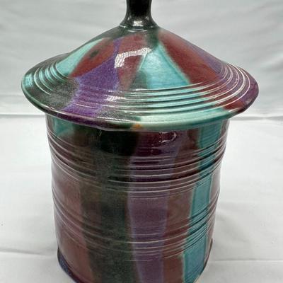 Chinese vintage porcelain large jun ware style jar 10" in tall