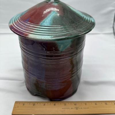 Chinese vintage porcelain large jun ware style jar 10" in tall