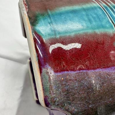 Chinese vintage porcelain large jun ware style jar 10" in tall