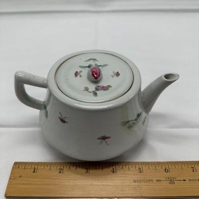 Chinese Vintage Porcelain Famille Verte Figure Teapot