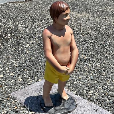 Lot# 74 Cast Iron Boy Figure Fountain