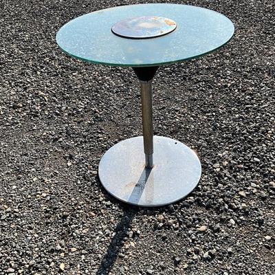 Lot# 75 Round Glass Top Outdoor Table