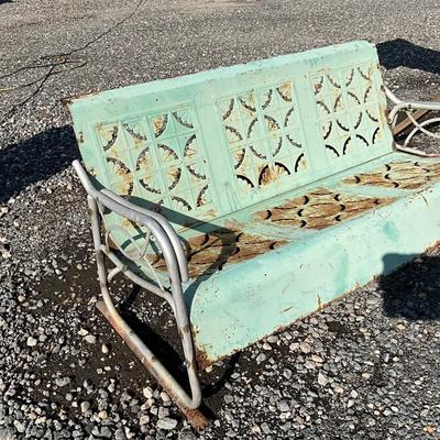 Lot# 76 Vintage Metal Porch Bench