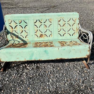 Lot# 76 Vintage Metal Porch Bench