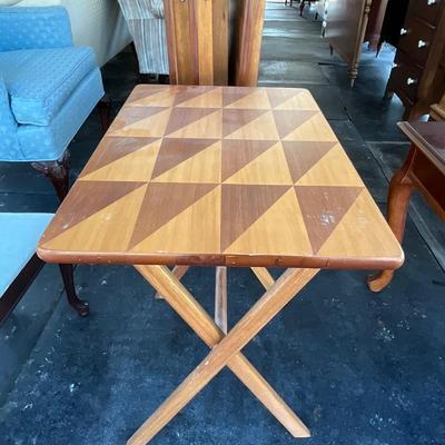 Lot# 001. Set of Four Vintage Wooden Folding TV Trays