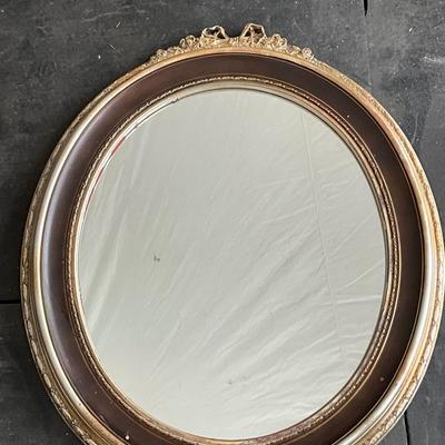 Lot# 005 Large French Oval Gilded Mirror