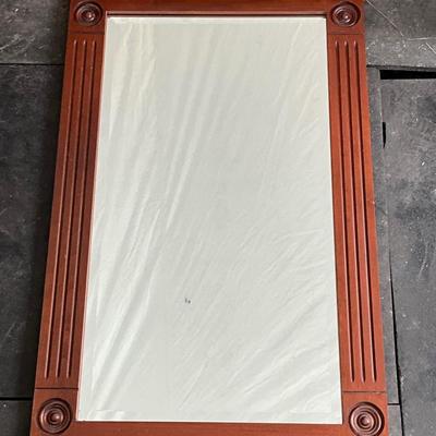 Lot# 006 Vintage Beveled Wood Framed Mirror
