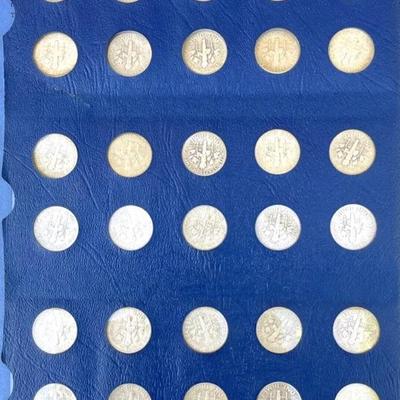 1946-1964 PDS Complete Silver Roosevelt Dime Set Collection of 48 Coins in Album