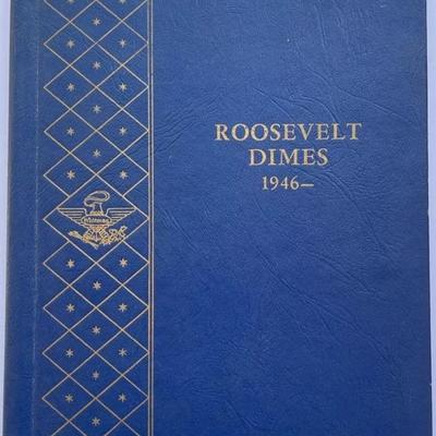 1946-1964 PDS Complete Silver Roosevelt Dime Set Collection of 48 Coins in Album