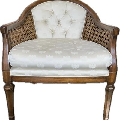 Lot# 012 MCM Barrel Back/Cane/Upholstered Chair 1920’s