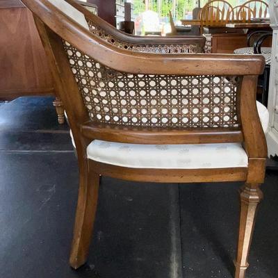 Lot# 012 MCM Barrel Back/Cane/Upholstered Chair 1920’s