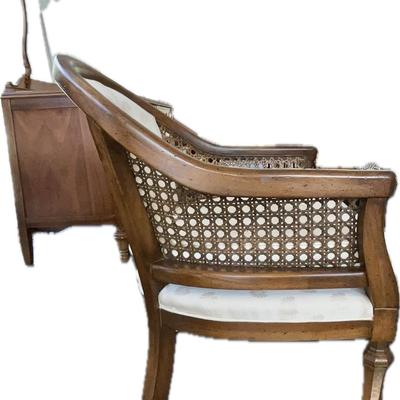 Lot# 012 MCM Barrel Back/Cane/Upholstered Chair 1920’s