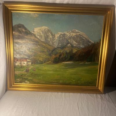 Conrad Pfau Framed & Signed Mountain View Painting (G-MG)