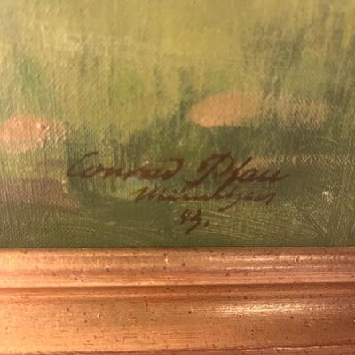 Conrad Pfau Framed & Signed Mountain View Painting (G-MG)