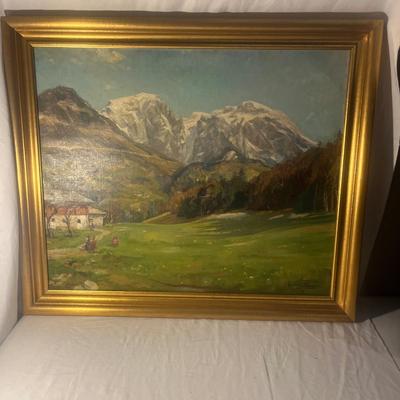 Conrad Pfau Framed & Signed Mountain View Painting (G-MG)