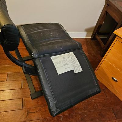 Ikea Danish Style Black Leather Arm Chair (D-JS)