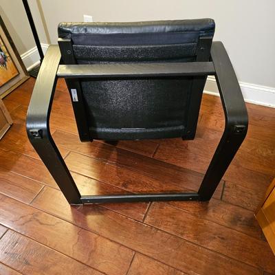 Ikea Danish Style Black Leather Arm Chair (D-JS)