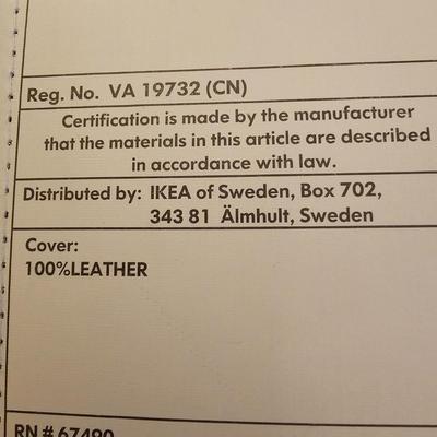 Ikea Danish Style Black Leather Arm Chair (D-JS)