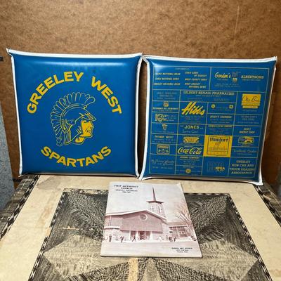Vintage advertising pillows Greeley West High