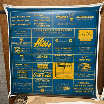 Vintage advertising pillows Greeley West High