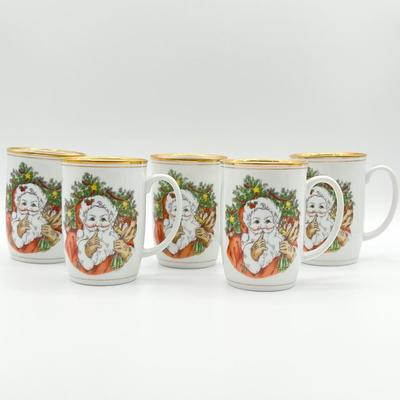 FITZ & FLOYD ~ St. Nicholas ~ Set Of (5) Mugs