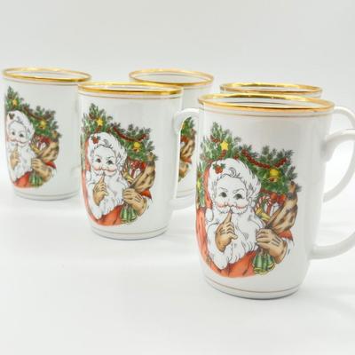 FITZ & FLOYD ~ St. Nicholas ~ Set Of (5) Mugs