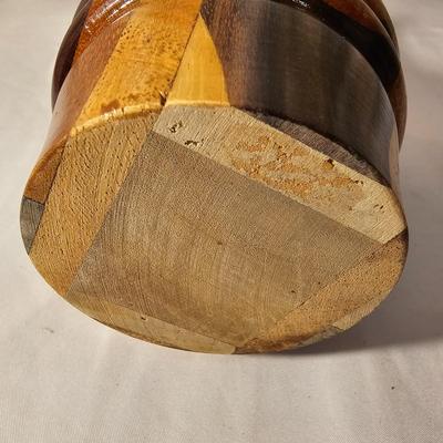 Wooden Marquetry Picture & Vase (D-JS)
