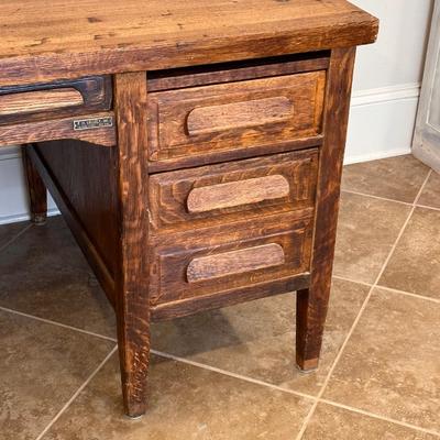 P.W. VALLELY~ NY ~ Solid Oak Desk
