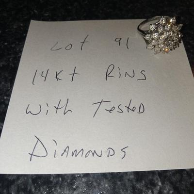14kt gold Diamond Cluster Cocktail Ring
