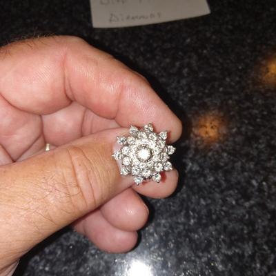 14kt gold Diamond Cluster Cocktail Ring