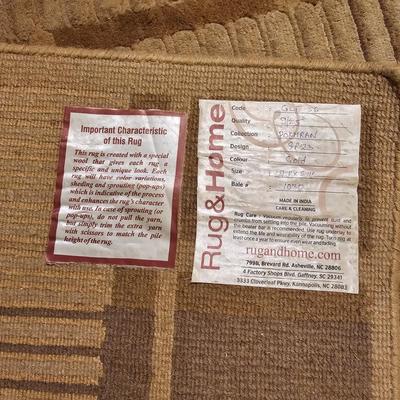 Rug & Home Wool Area Rug w/Pad (D-JS)