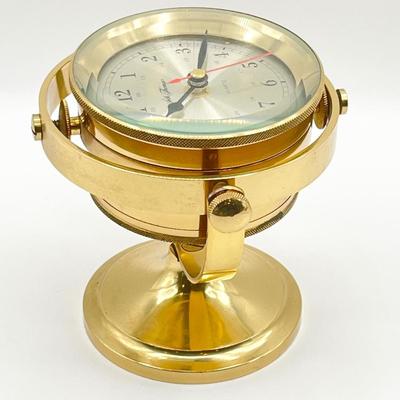 SETH THOMAS ~ Schooner ~ Solid Brass Quartz Desk Clock