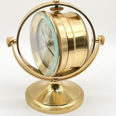SETH THOMAS ~ Schooner ~ Solid Brass Quartz Desk Clock