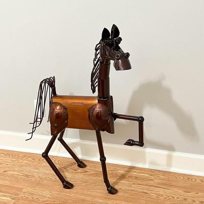 3 Ft Tall Metal Horse Sculpture