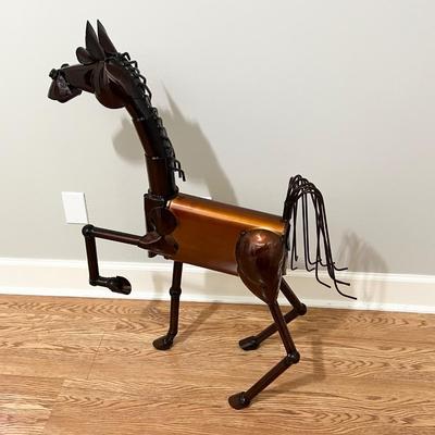 3 Ft Tall Metal Horse Sculpture