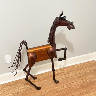 3 Ft Tall Metal Horse Sculpture