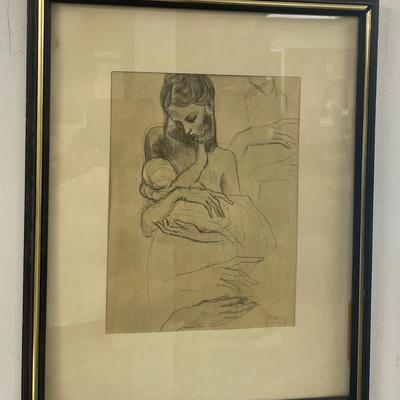PABLO PICASSO SIGNED LITHOGRAPH / IMPRINT SIGNATURE