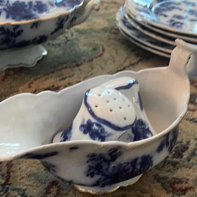 Flow Blue Porcelain Set