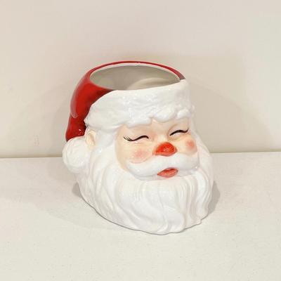 GRANDIN ROAD ~ Ceramic Santa Head Planter